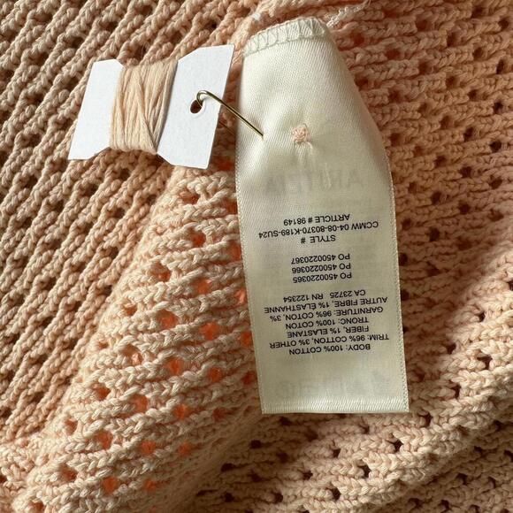 ARITZIA Wilfred Evie Crochet Midi Dress Seashell Pink Size M - Picture 6 of 9